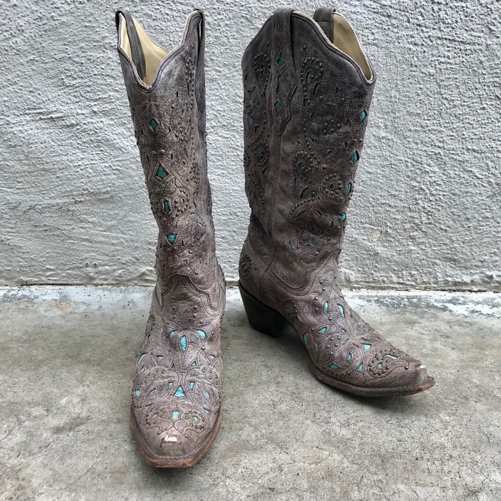 Corral Turquoise Inlay Boots